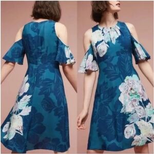 Anthropologie Maeve floral cold shoulder dress